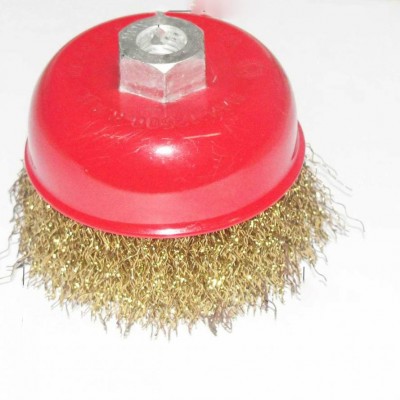 Mini  Cup  Industry  Brass Plated steel Brush